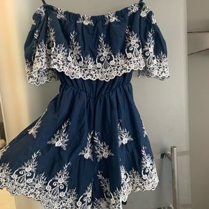 TRAC beautiful blue lace romper